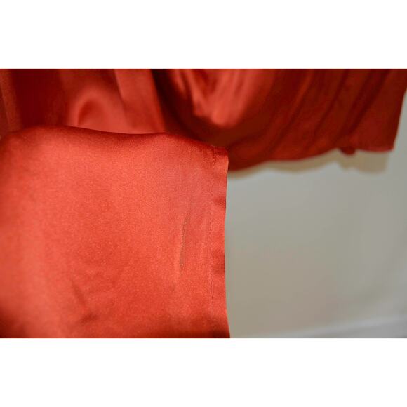 By Anthropologie Mock-Neck Draped Silk Dress Paprika Size 10 - Picture 6 of 11